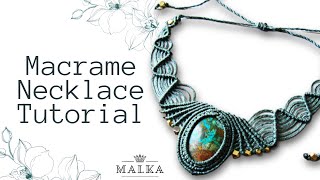 Macrame Necklace Tutorial for beginners  Easy Macrame Necklace step by step [upl. by Leuqram]