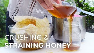 Harvesting Honey the Crushing amp Straining Method [upl. by Aerehs837]