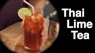 Thai Lime Tea Recipe ชามะนาว  Hot Thai Kitchen [upl. by Tanitansy]