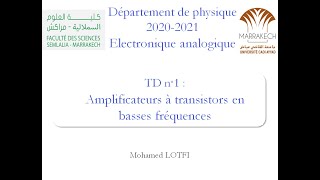 TD 1  Amplificateurs à transistors en BF Correction de lexercice 2 [upl. by Ulah]