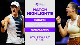 Iga Swiatek vs Aryna Sabalenka  2023 Stuttgart Final  WTA Match Highlights [upl. by Matta]