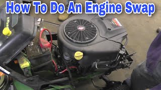 How To Do An Engine Swap On A Riding Mower with Taryl [upl. by Nerita10]