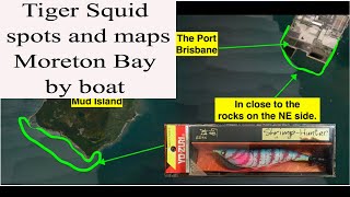 Squid fishing Moreton Bay by boat maps spots and bait 2018 [upl. by Abbub807]