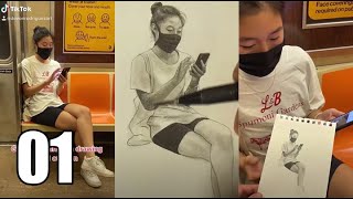 Drawing realistic portraits of strangers on the NYC subway compilation 1 [upl. by Akiria]