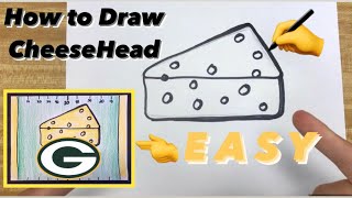 How to Draw a PACKERS Cheesehead  with Logo and Background easy step by step for kids packers [upl. by Veronike258]