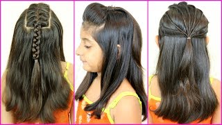 3 QUICK Back To School HEATLESS Hairstyles  Braided Puff Twisted  MyMissAnand [upl. by Debi]