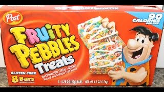 POST Fruity Pebbles Treats Cereal Bars Review [upl. by Bergeman660]