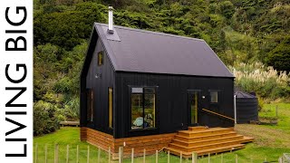 Stunning Black OffGrid Cabin By The River [upl. by Neslund]