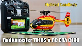 Radiomaster TX16S amp Airbus H145 Helicopter  Helipad Landings  RC ERA C190 [upl. by Reldnahc]