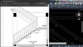 Praktikum BTS Tutorial Menggambar Detail Tangga [upl. by Amak262]