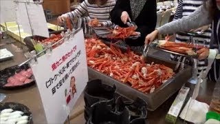 クラブツーリズム日帰りバスツアー・１２０分間カニ食べ放題、ビール飲み放題と城崎温泉街 One day bus tour of all you can eat crab [upl. by Gnus]