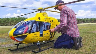 WORLDS LARGEST RC MODEL TURBINE HELICOPTER EC135 EUROCOPTER  Flugfest Damelang 2017 [upl. by Opiak]