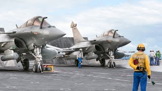 Hypnotic French Rafale Takeoff From US Aircraft Carrier [upl. by Sucramed]