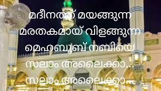 🥰മദീനത്ത് മയങ്ങുന്ന🥰  Lyrics  Rabeeh Song  Malayalam [upl. by Madalena]