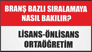 KPSS BRANŞ BAZINDA SIRALAMAYA NASIL BAKILIRKPSS BRANŞ SIRALAMALARI AÇIKLANDI [upl. by Chellman]