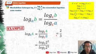 Hukum logaritma  Matematik Tambahan Tingkatan 4 KSSM [upl. by Fairweather]