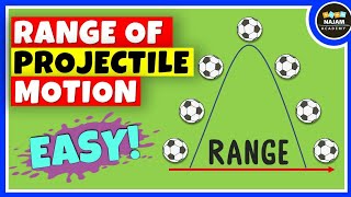 Range of a Projectile in Projectile Motion  Physics [upl. by Ledniahs]