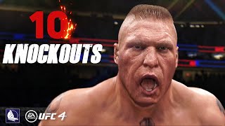 UFC 4 Top 10 BROCK LESNAR knockout finishes [upl. by Gnat]