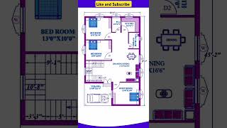 3BHK House Plan 28x43 [upl. by Nohsal]