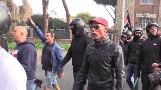 Desirée presidio di Forza Nuova a San Lorenzo saluti romani e tensioni con gli antifascisti [upl. by Norine31]