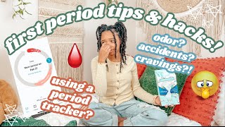 FIRST Period Tips and Hacks Girl Talk  just jordyn [upl. by Nosdrahcir]