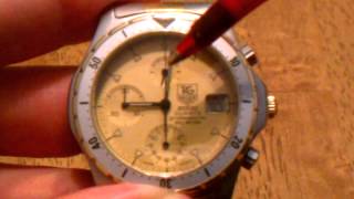 How to set time amp date on Tag Heuer 2000 Series Quartz Chronograph Watch Dubois Depraz Calibre 185 [upl. by Nilekcaj]