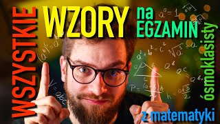 Wszystkie WZORY na egzamin ÓSMOKLASISTY z MATEMATYKI w 2023❗️MUSISZ je ZNAĆ❗️ [upl. by Hoy]