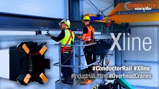 Overhead Cranes Xline  The quick and easy Conductor Rail for the runway electrification [upl. by Giacomo]