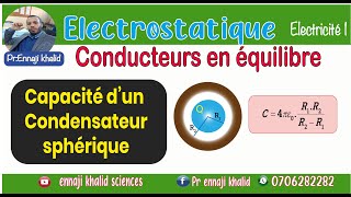 Capacité dun Condensateur sphérique Calcul par théorème de Gauss [upl. by Ahsier]