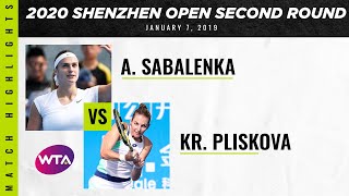 Aryna Sabalenka vs Kristyna Pliskova  2020 Shenzhen Open Second Round  WTA Highlights [upl. by Ender]