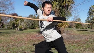 Shaolin Kung Fu Wushu Bo Staff Spinning Tutorial for Beginners [upl. by Inafetse]