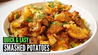 Super Crispy Smashed Potatoes  Easy Snack [upl. by Ahsiuqram]