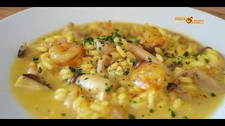 Risotto con setas y gambas [upl. by Haag302]