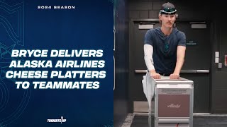 Bryce Miller Delivers Alaska Airlines Cheese Platters to Teammates [upl. by Astraea470]