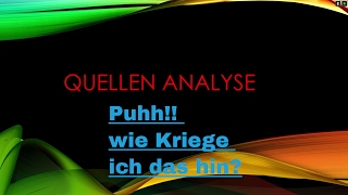 Wie zur Hölle schreibt man bloß eine Quellenanalyse [upl. by Linn]