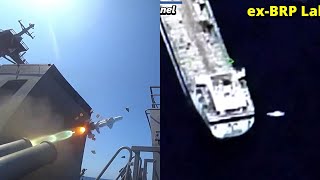 BRP Jose Rizal makes History by firing CStar Missile which hit the exBRP Caliraya [upl. by Ajna198]