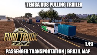 TEMSA BUS PULLING TRAILER  BRAZIL MAP  PASSENGER TRANSPORTATION [upl. by Monafo70]