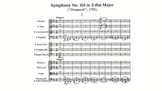 Haydn Symphony No 103 in Eflat major quotDrumrollquot with Score [upl. by Vowel455]