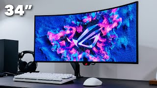 ROG 34quot OLED Gaming Monitor Unboxing  Review PG34WCDM [upl. by Suoivatnom980]