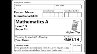 IGCSE Mathematics June 2018  4MA11H [upl. by Janith]