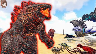 Abyss Godzilla VS Mod Dinosaurs  ARK Mod Battle Ep399 [upl. by Binnie281]