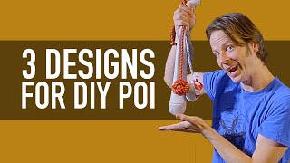 Poi Tutorial 3 Designs for DIY Poi COVID19 lockdown vlog [upl. by Alarice640]