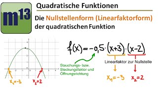 Die Nullstellenform der quadratischen Funktion [upl. by Xanthus348]