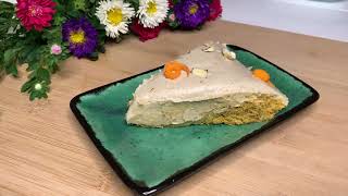 No Baked Carrot Cake with Cashew Cream Frosting VEGAN  refined SUGAR FREE Glutenfree  oilfree [upl. by Borrell]