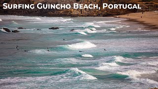 Surfers at Guincho Beach in Cascais Portugal [upl. by Akelam]