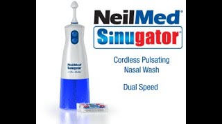 NeilMed Sinugator Black Cordless Pulsating Nasal Irrigator Dual Speed with 30 Premixed Packets [upl. by Ronoh]