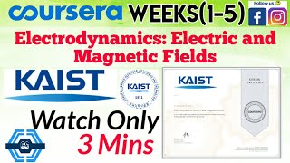 Electrodynamics Electric and Magnetic Fields  Coursera all week15 quiz answers solved [upl. by Dorwin]