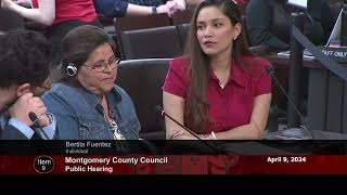 Bertilas Testimony at MOCO Council Hearing [upl. by Kristal]