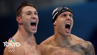 USA sets new world record to continue mens 4x100 medley relay reign  Tokyo Olympics  NBC Sports [upl. by Margaux]