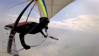 Pilot Skilfully Controls Hang Glider In Turbulence [upl. by Johnsten]